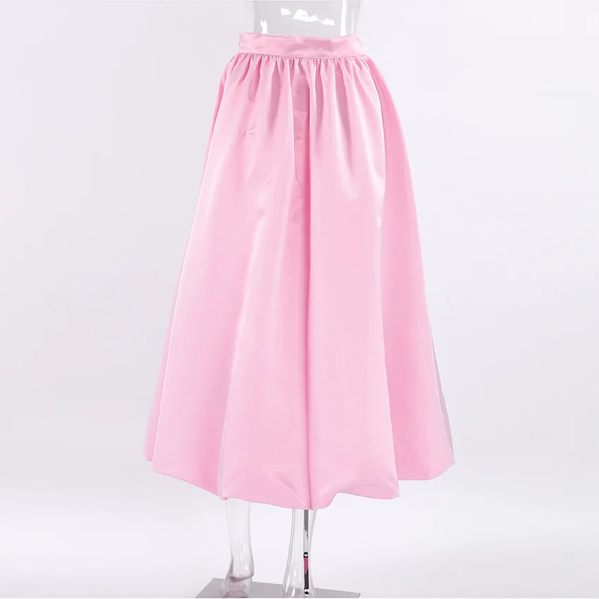 Faldas blancas elegantes de satén, faldas largas plisadas de moda para mujer, faldas de fiesta nocturnas de primavera.