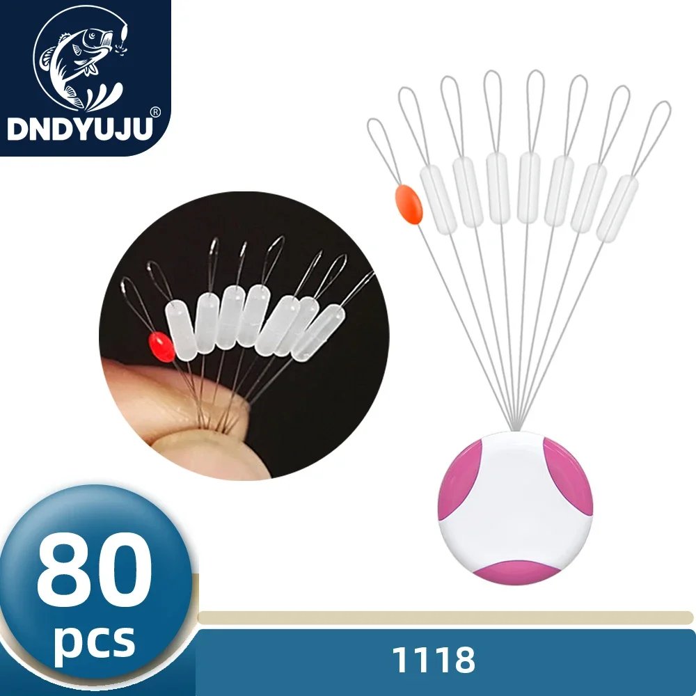 80 pièces stoppers flotteurs transparents en caoutchouc pour ligne de pêche - Accessoires cylindriques