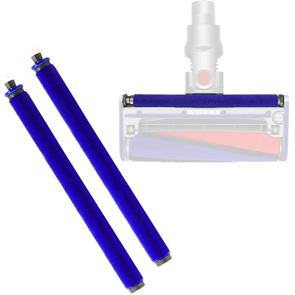 Plush and Felt Replacement Strips with Soleplate Wheels for Soft Roller Cleaner Heads