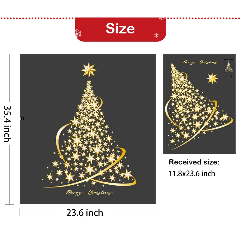 Window stickers 1Pack for Christmas tree glass Xmas decals home party decorations
