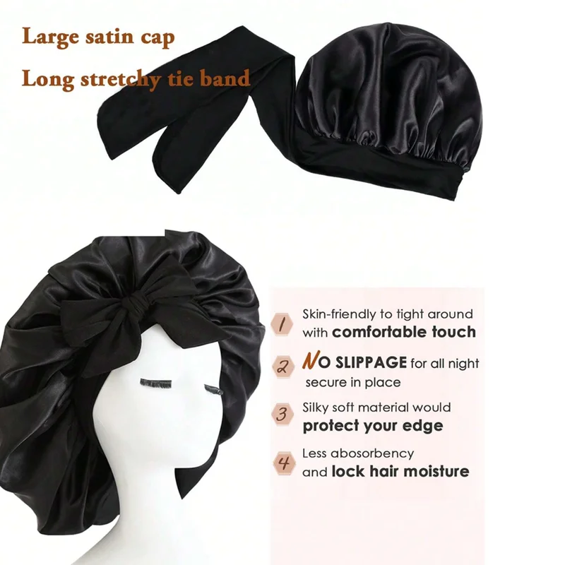 Satin Bonnet Silk Adjustable Bonne For Sleeping Hair