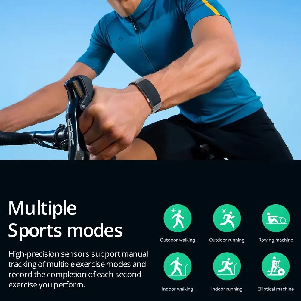 VITRO NO Screen Lightweight Smart Bracelet ECG SOS Heart Rate Blood Pressure Sports Fitness Waterproof Screenless Smartwatch 2