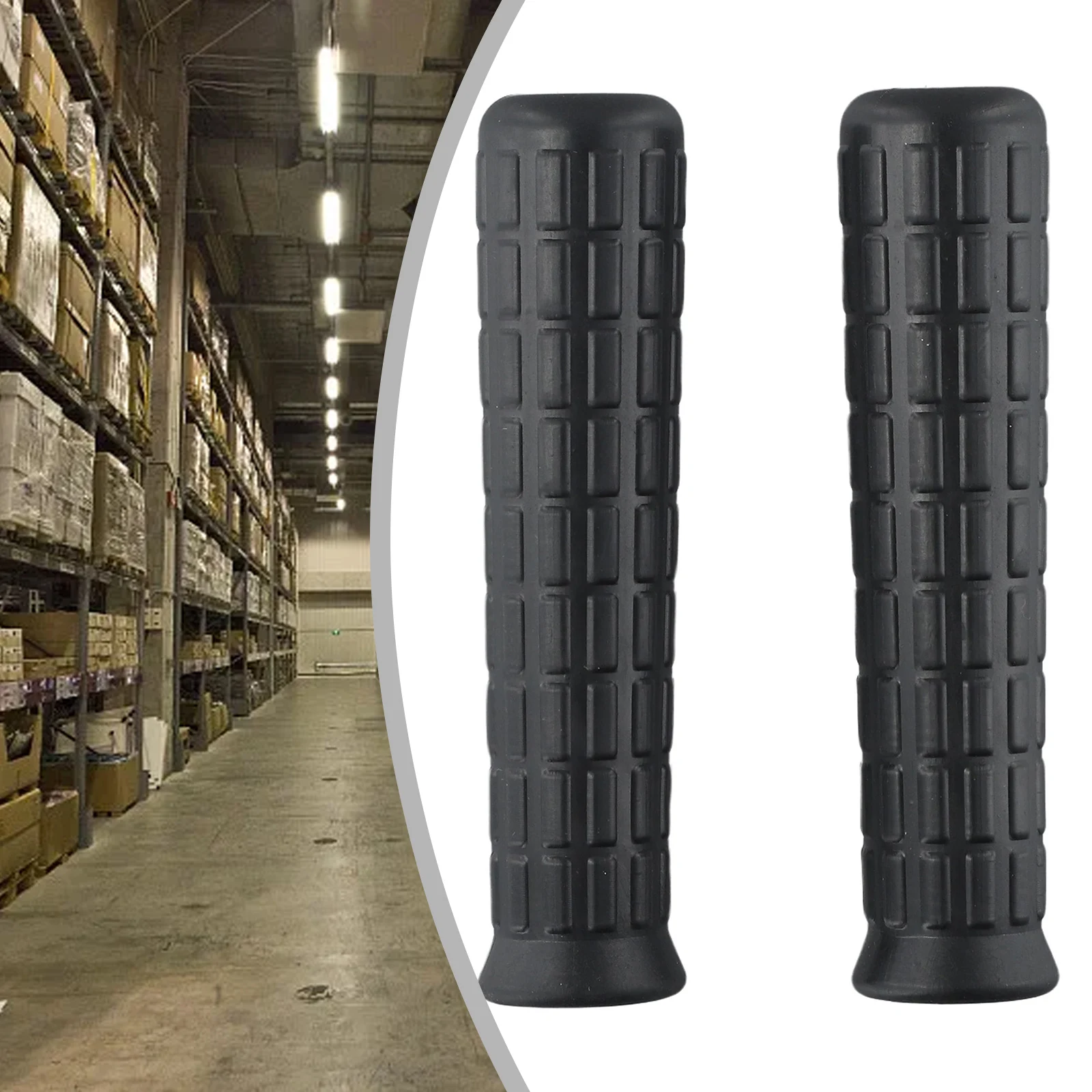 

2Pcs Wheelbarrow Rubber Handles Cover Kit Anti-skid And Shock Absorption Round Tubes Black Universal Handle Tool