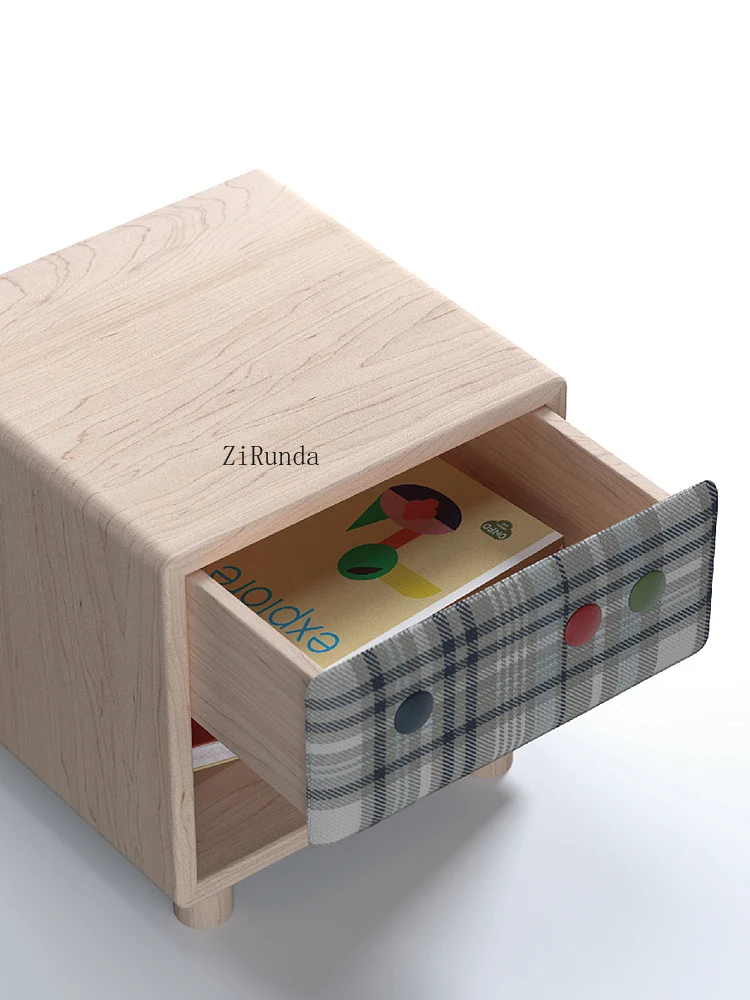 1 Children's room furniture Solid wood bedside table Bedroom bedside table Storage drawer Storage cabinet