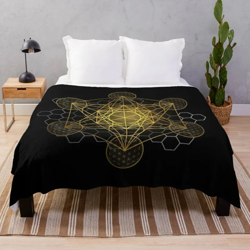 

Sacred Geometry Metatron's CubeThrow Blanket Sofa Bedding