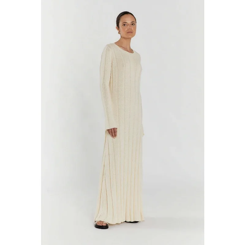Fashion Loose High Waist Long Dress Female Long Sleeve Solid Pullover Dress Streetwear Knitwear Winter Women Maxi Dress