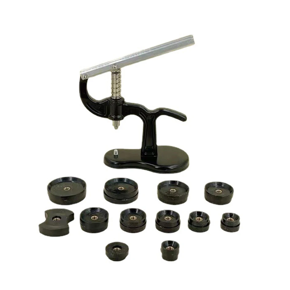 

Watch Press Closer Spiral Capping Machine 12 Dies Watch Back Cover Pressing Machine Manual Watchmaker Repairing Tool