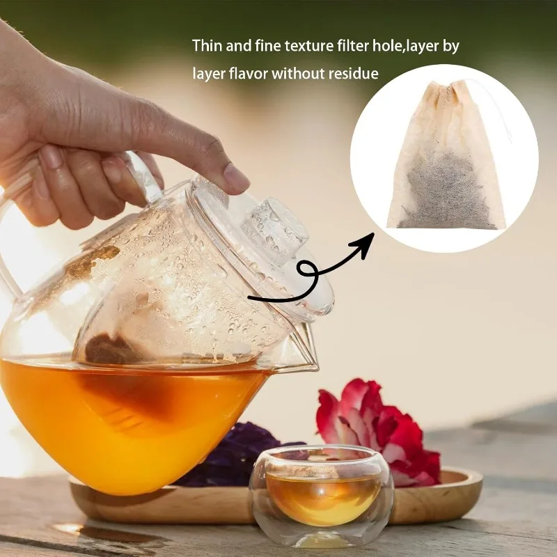 Disposable Bags Drawstring Coffee Filter Paper Bag Empty Loose Tea Infuser Sachets Kitchen Teabag For Spice Drinkware_voghion.com