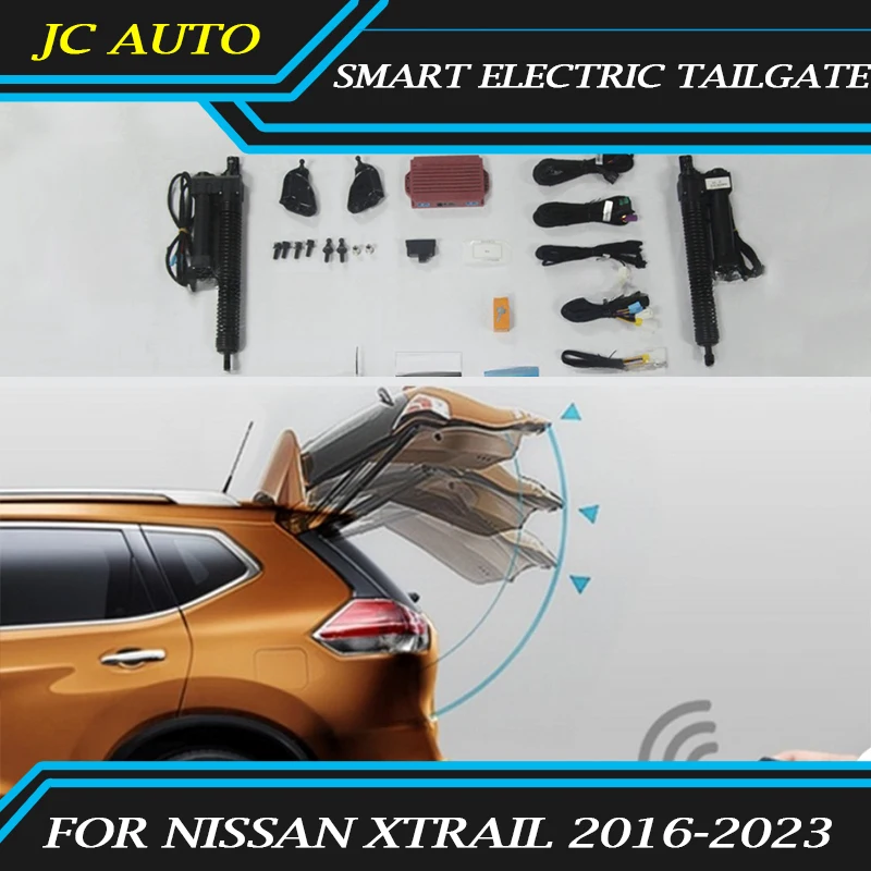 

Автомобильная умная электрическая задняя дверь, подходит для Nissan Xtrail 2016-2023, двойная распорка, электрифицированная всасывающая дверь, модифицированные детали автомобиля
