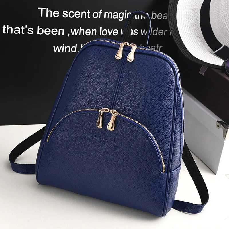 Fashionable Women's Backpack  New Style Student Simple Lightweight Wear Resistant Floral Embossed High Quality PU Leather - 5