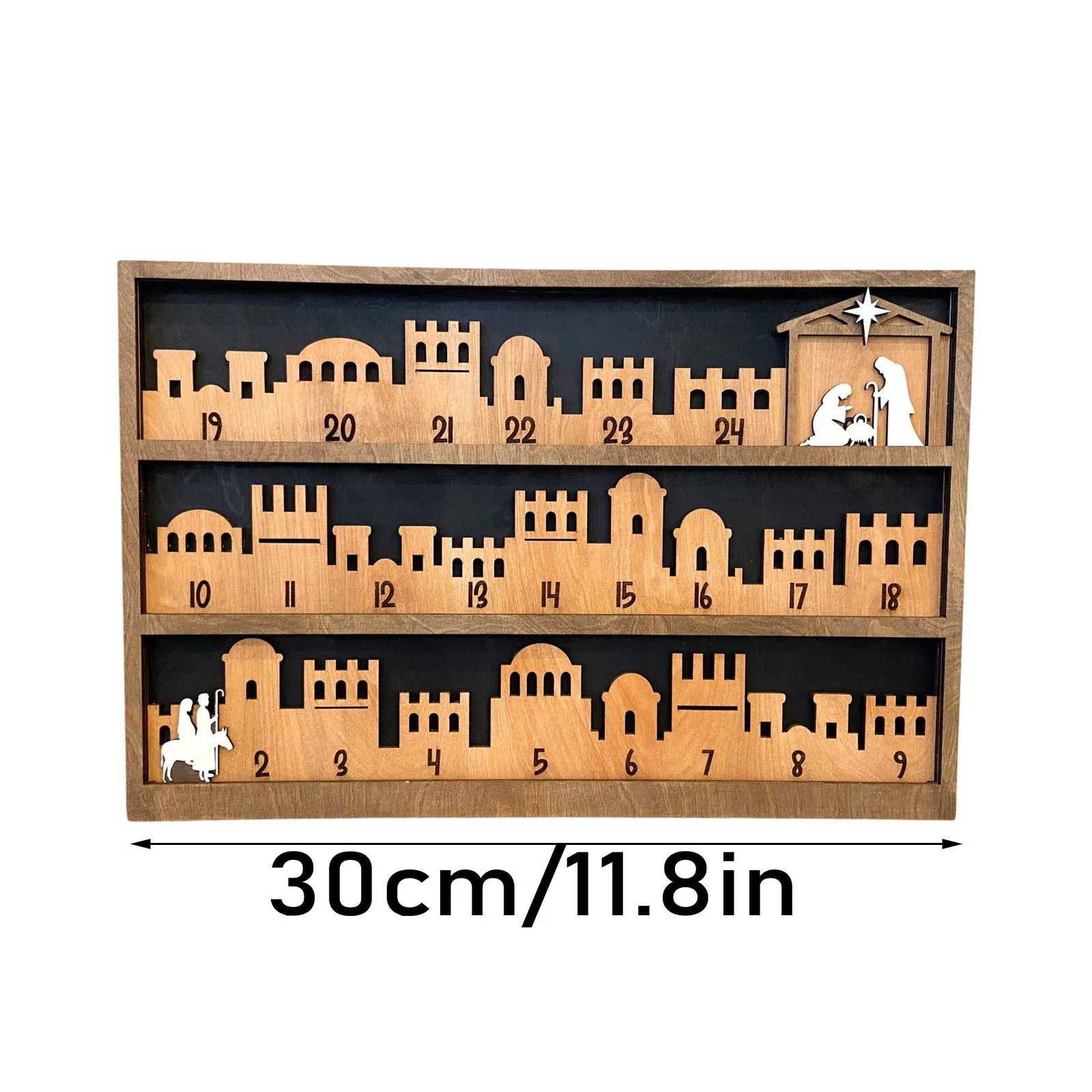 Wooden Nativity Advent Calendar Christmas Countdown Sign Jesus Religious Holiday Decor Christ Centered Christmas Decoration