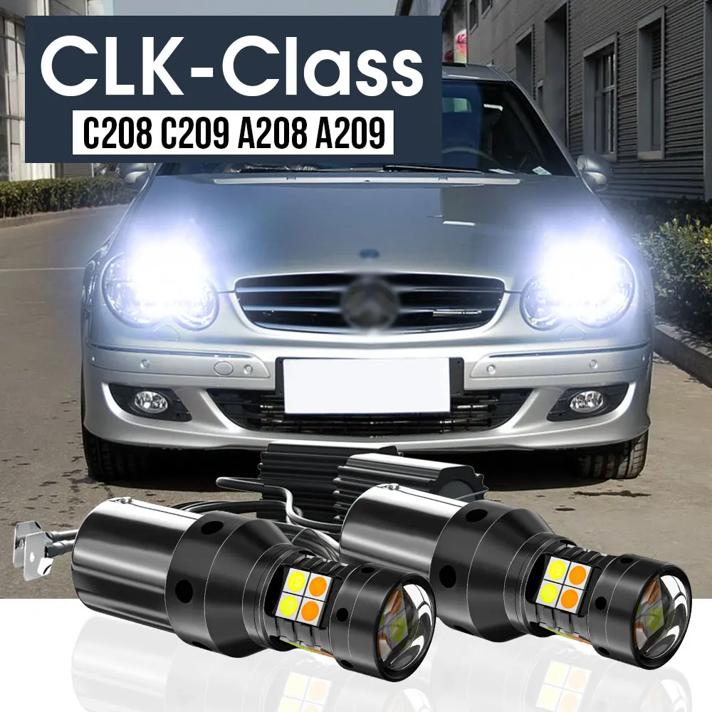 

2pcs LED Dual Mode Turn Signal+Daytime Running Light Blub DRL Canbus Accessories For Mercedes Benz CLK-Class C208 C209 A208 A209