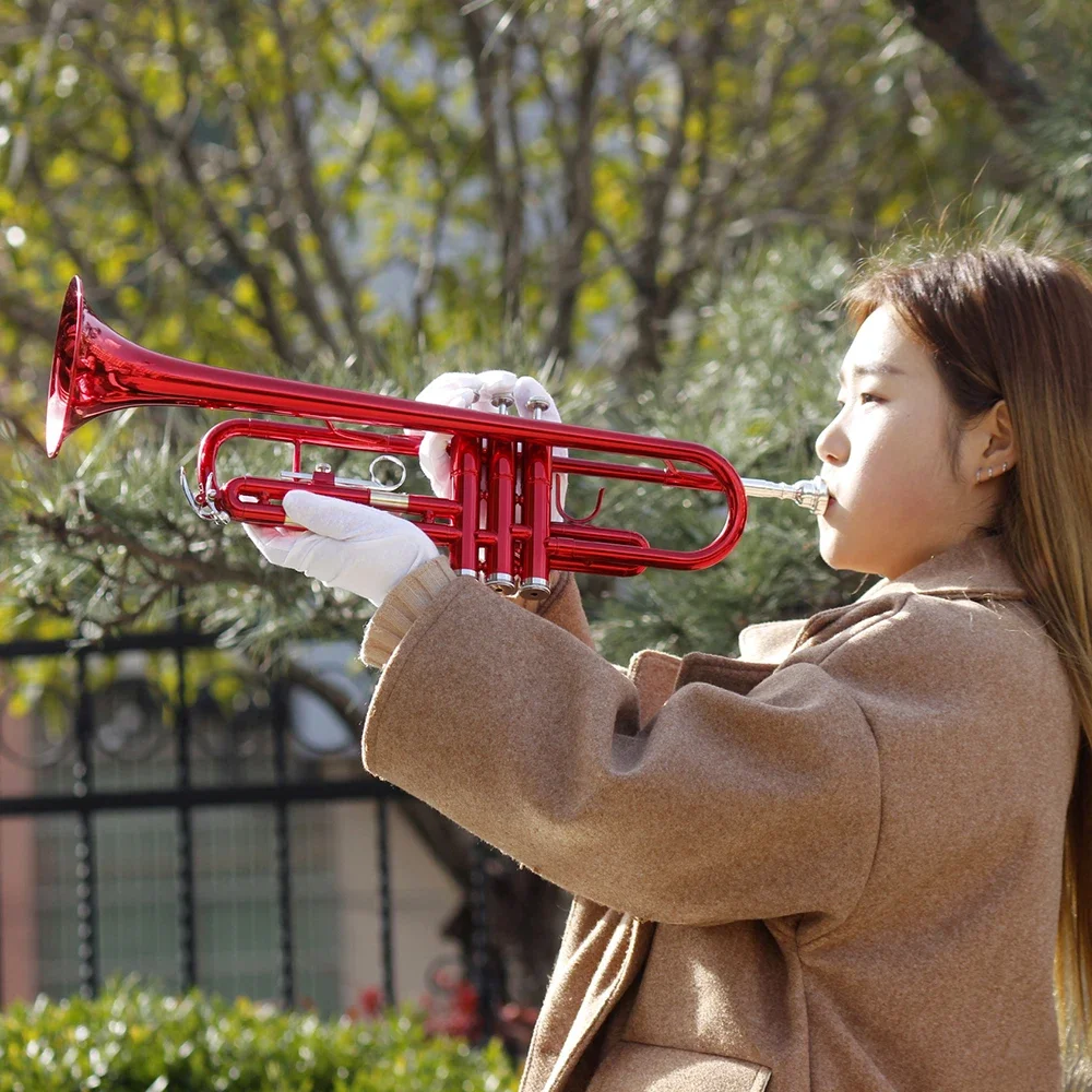 SLADE Bb Trumpet B Flat Trumpet Colored Lacquer Brass Body Professional Brass Musical Instrument with Case Mouthpiece Accessory