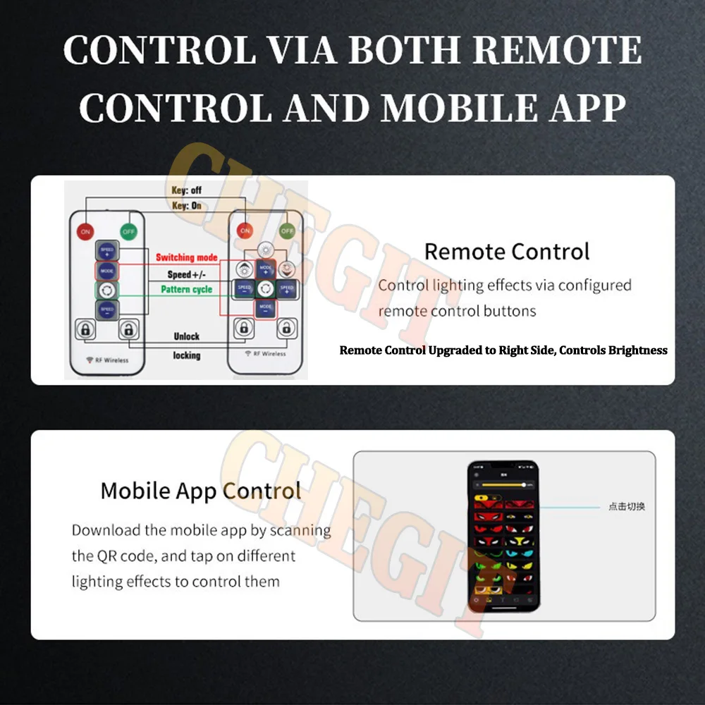 2M Big Devil's Eye App Control DIY Programmable Flexible Screen Led Truck Eye Led Display Car Sign Animation Led Matrix Panel