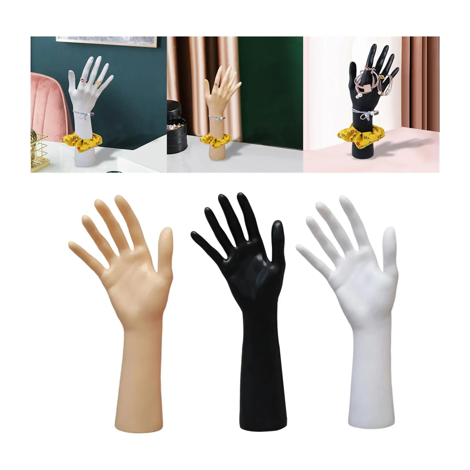 Mannequin Hand Jewelry Display Holder Long Arm Support Manikin rings Showing Hand Model for Bracelets Chains Rings Shops