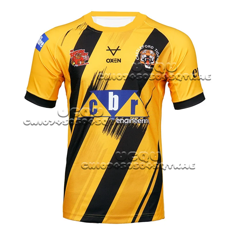 Rugby Men Women New Castleford Tigers Sportswear England Short Sleeved Loose Breathable Quick Drying T-Shirt