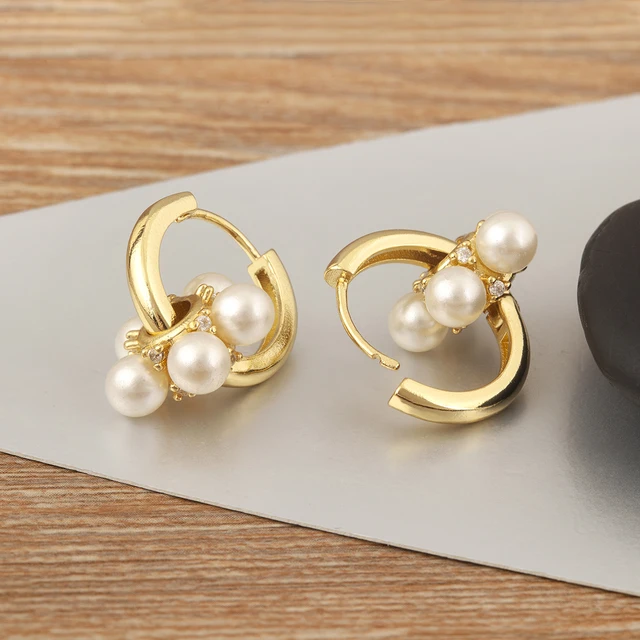 Nidin lumière luxe à la mode fleur/forme ronde perle boucles d'oreilles pour femmes femme 3 Styles choix Chic oreille bijoux cadeau d'anniversaire
