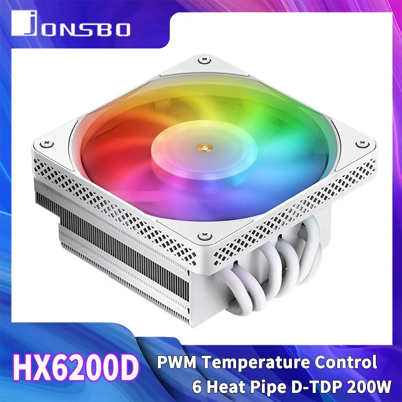 Jonsbo HX6200D Dissipatore Per CPU A 120 Mm | Ventola Di Raffreddamento Bianca Low-Profile Per PC