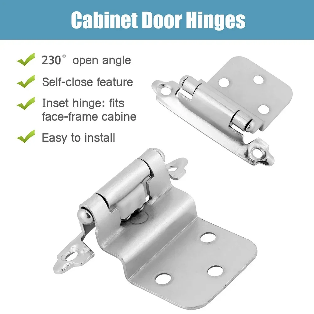 Description Picture 5 of item2pcs Kitchen Cabinet Hinges Self Closing Hydraulic Buffer Hinges Face Mount 3/8 Inset Door Spring Hinge Furniture Hardware