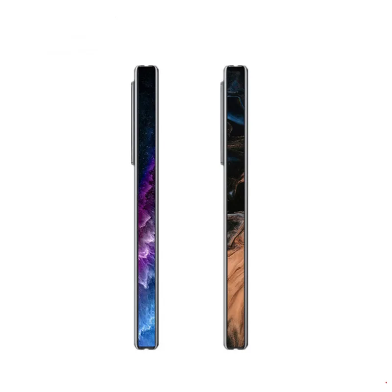 2 Pezzi Cerniera Colorata Pelle Per Oppo Trova N2 Flip Side Screen Protector Film Cover 3M Border Wrap Protection Sticker Trova N2