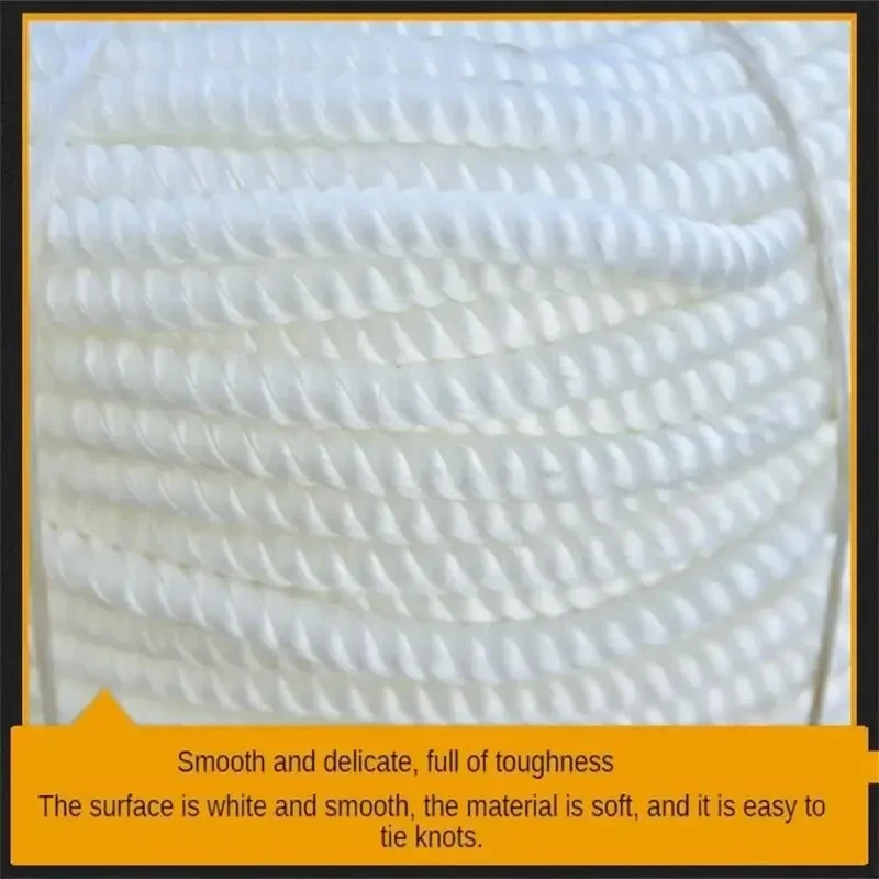 Nylon Rope New Material Polyethylene Plastic Rice Seedling White for Marine Trucks Clothesline