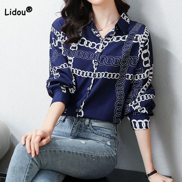 Korean Loose Female Solid Color Polo-neck Shirt Spring Women's Clothing  Casual Folds Spliced Vintage Button Long Sleeve Blouses - Women Shirt -  AliExpress