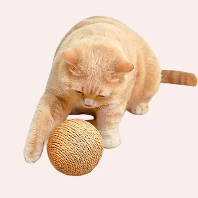 8cm Interactive Cat Scratching Ball Bite-Resistant Kitten Toy with Crinkle Sound for Chasing And Play