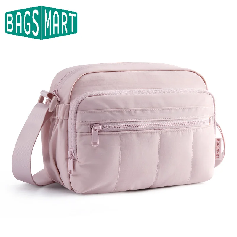 BAGSMART, bolsos de hombro para mujer, Hobos acolchados informales, bolso cruzado de Color sólido, bolso de viaje portátil para mujer, bolsos de mensajero