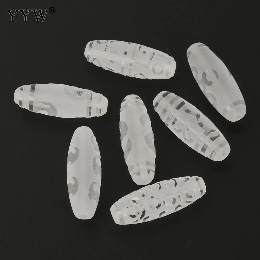 1PC White Crystal Natural Clear Quartz Beads For Bracelet Jewelry Making Frosted Tibetan Dzi Beads Kuanyin Ruyi 12x30mm/12x38mm