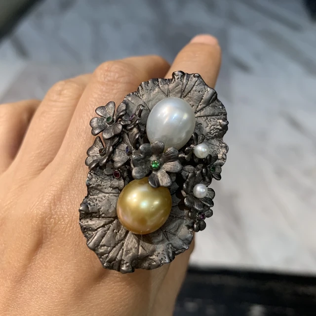 Buy Antique Pearl Ring Online in India - Etsy