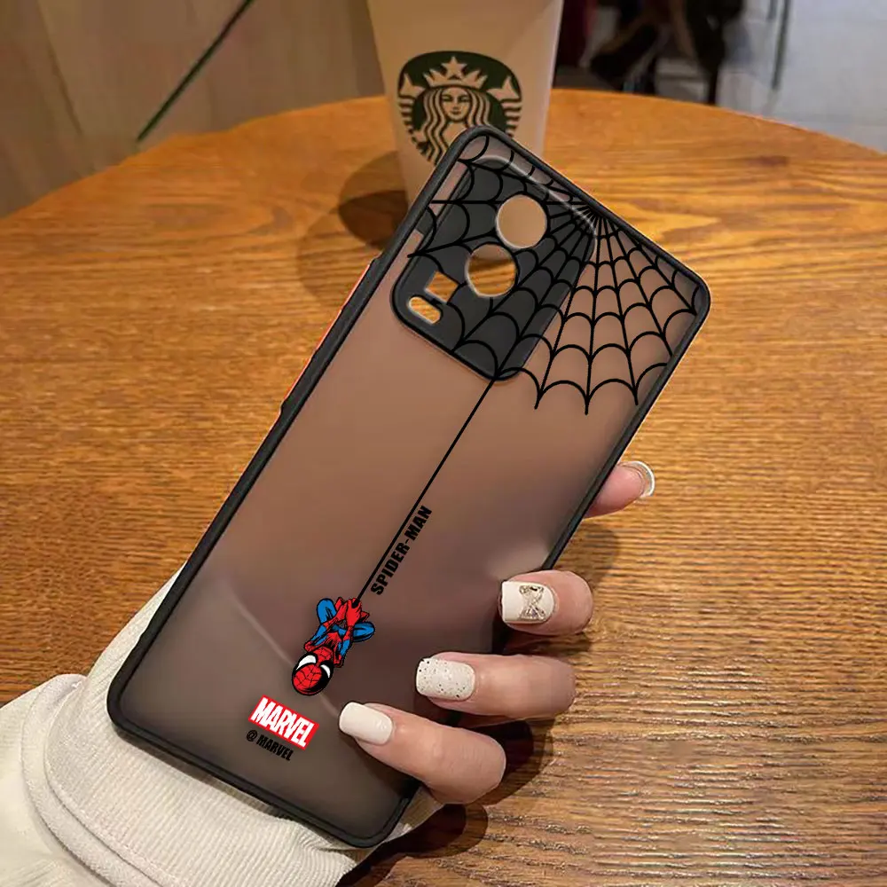 thumbnail image 1 of Funda mate para VIVO X90 X80 X70 5G X60 X50 X30 IQOO NEO 3 7 PRO PLUS X27 X23 X20 Funda dibujos animados Marvel Spider-Man Spider Web, 1 of 5