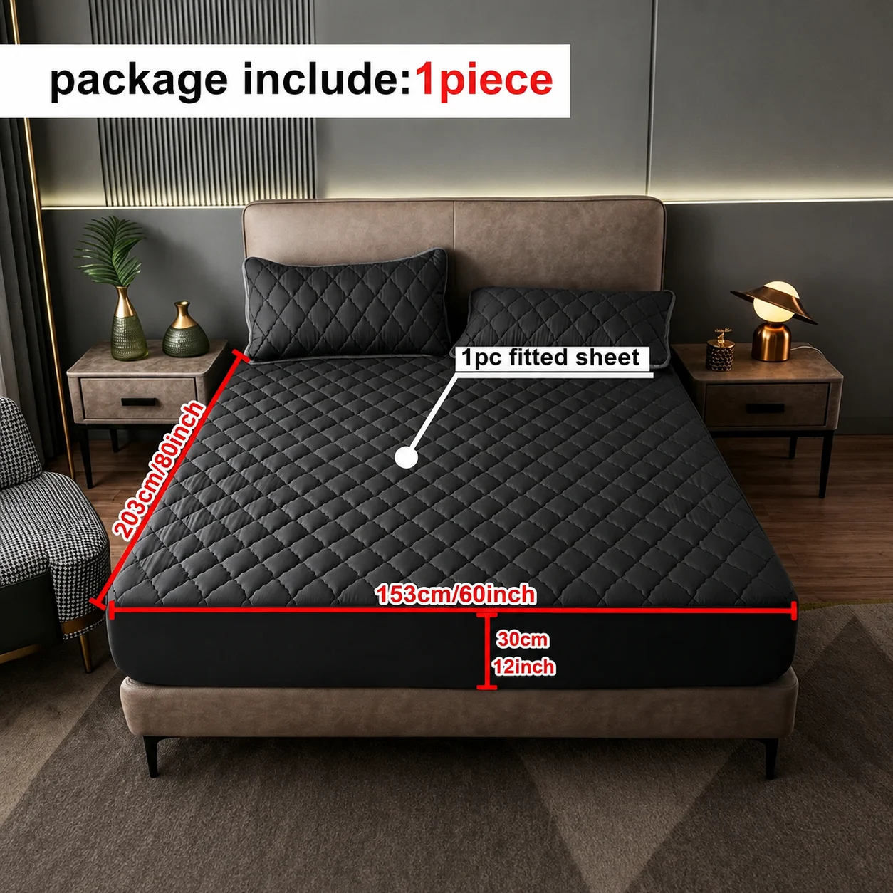 Deluxe 3-Layer Quilted Waterproof Mattress Protector