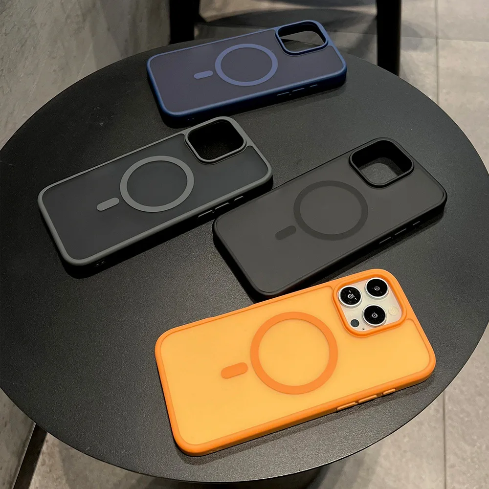 Vibrant Orange Matte MagSafe Phone Case - Sleek and Stylish Protection