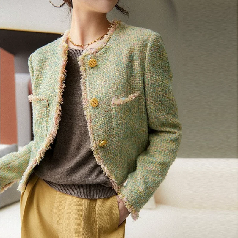 ジャケット・アウター mideal spring tweed over jacket GREEN mideal spring tweed over jacket