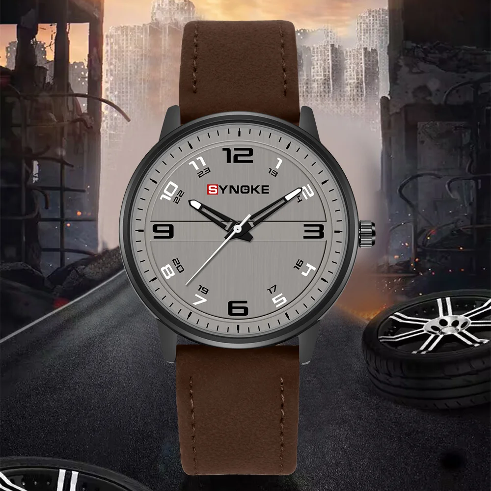 

Simple Sports Wristwatch Retro Leather Quartz Movement Men Watches Casual Quartz Clock reloj de hombre