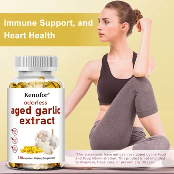 Garlic Oil Supplement Capsules - for Immune and Cardiovascular, Balance Cholesterol Levels, Enhances Immunity