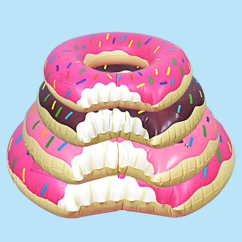 Summer Inflatable Toys Doughnut Swimming Ring Cartoon Air Mattress Outdoor Beach Pool Water Toys Floating 90# Inflatable Bed 4