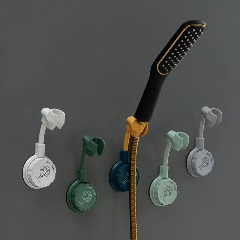 Bathroom Shower Bracket Suction Cup Base Universal Adjustment Shaking Head Rotating Shower Bracket Without Punching