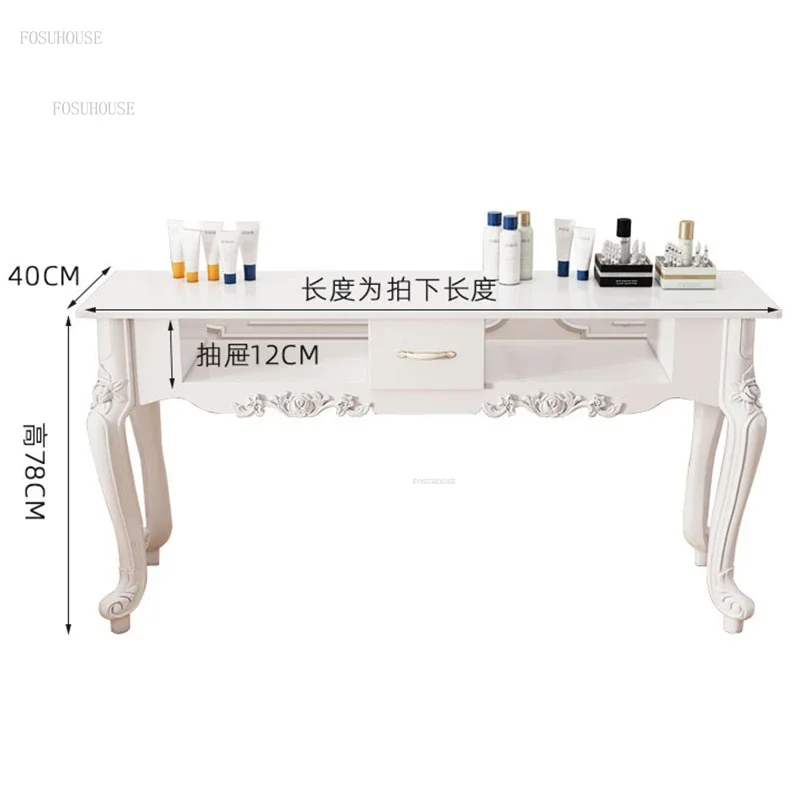 European Single Nail Tables Nail Shop Paint Professional Manicure Table Light Luxury Double Economical Manicure Table for Nails