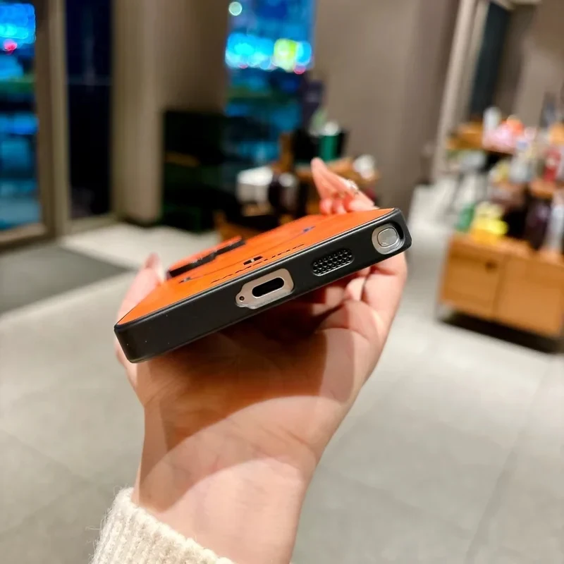 Luxurious Silky Leather Phone Case with Magnetic Protection