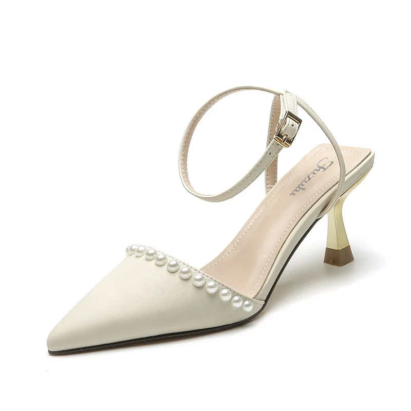 

Summer High Heels New Silk Women's Sandals Rhinestone Pointed Sequin High Heels Party Wedding Shoes