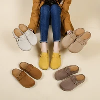 Chaussons rétro pour femmes, sandales à talon unique pour femmes, mocassins boutonnés de style coréen, mules, chaussons d'extérieur à la mode 6