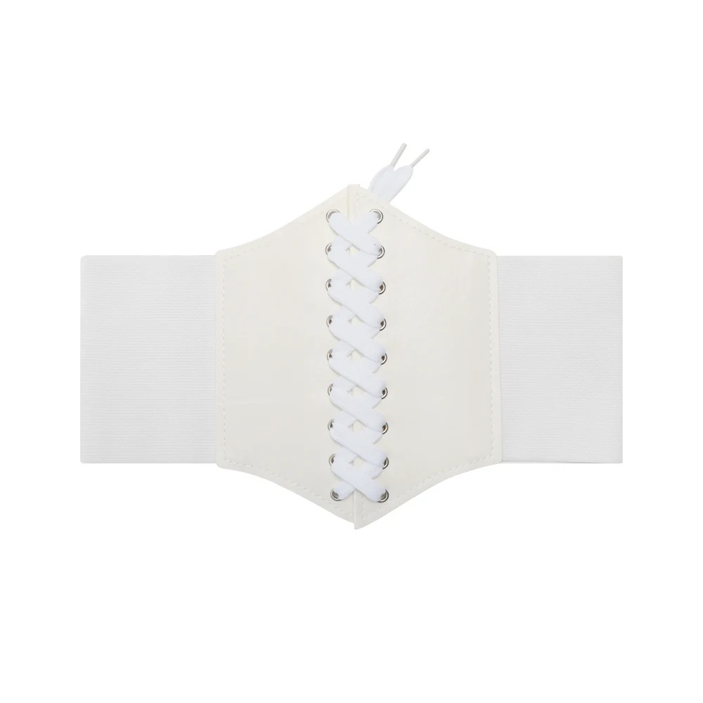corsets for women Wide Belt Gothic Slimming sheath flat belly White Corset Elastic High Waist Faux Leather Black Belts korsett