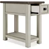 Bolanburg Farmhouse Chair Side End Table, Light Brown & Whitewash 4