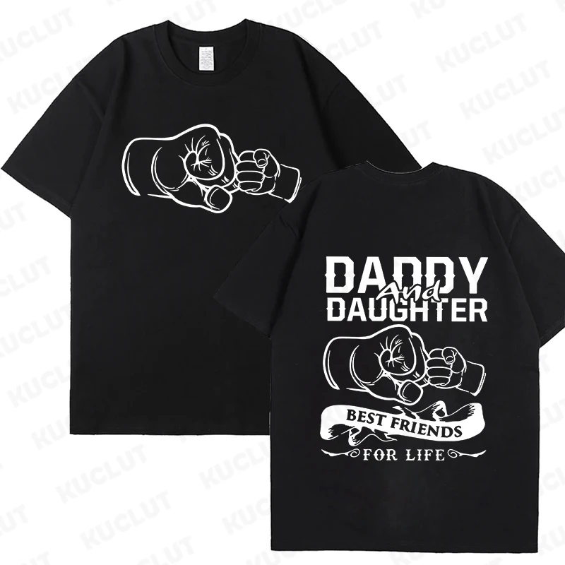 Fashion Family Matching Outfits Daddy and Daughter T-Shirts Oversized Tops Father's Day Gift Short Sleeve Tees Kids Clothing - 4