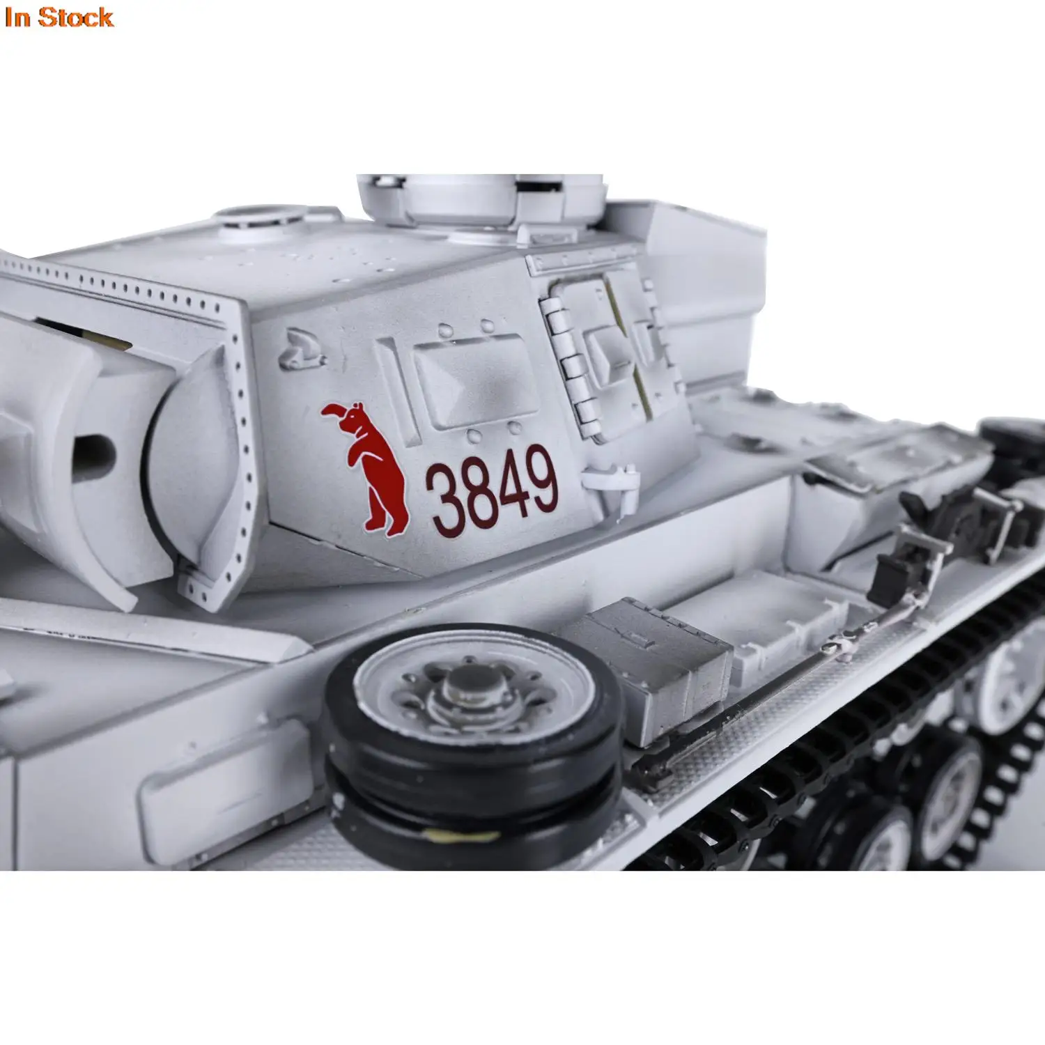 Heng Long 1/16 Snow 7.0 Plastic German Panzer III H RTR RC Tank 3849 360° Turret White Smoke Unit BB Shooting Toys Boy TH17372 5