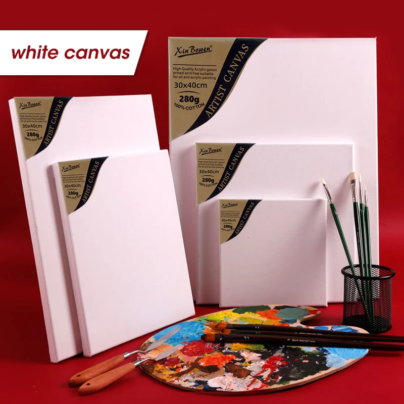 Custom Painting Canvas Painting Canvas Board Painting Canvas 1pcs Canvas Easel Black And White Frame Drawing Board Various Sizes Suitable For Gouache,Acrylic Painting,Oil Paint,Art Supplies