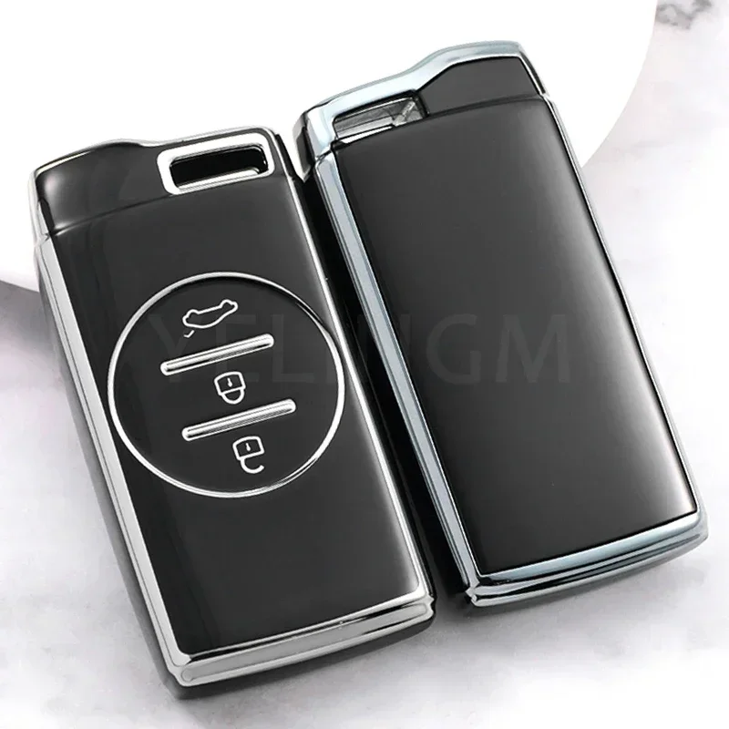 Elegant TPU Car Key Fob Holder Protector - Fashionable Auto Shell Cover Accessory