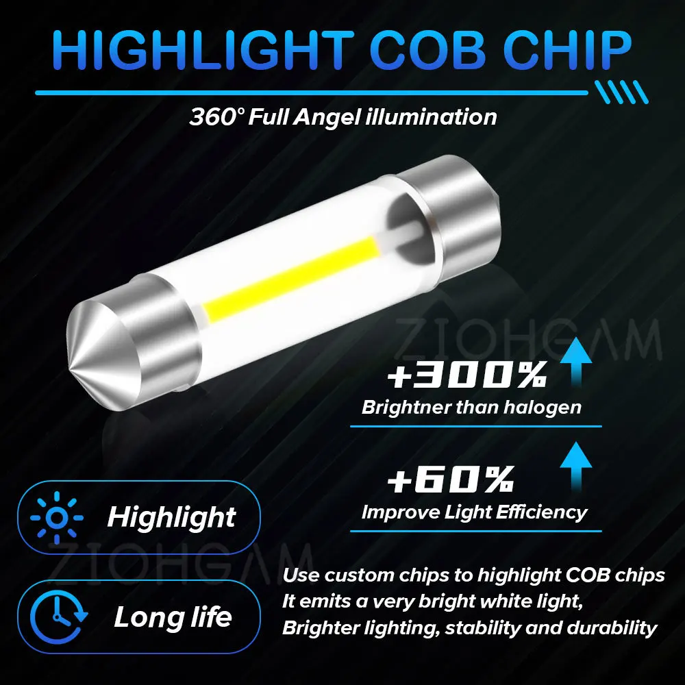 ZIOHGAM 2PCS C5W Led C10W  31MM  36MM 39MM 28MM 41MM 31mm ȣ  ڵ   ȭƮ   ũ 6V 12V 24V