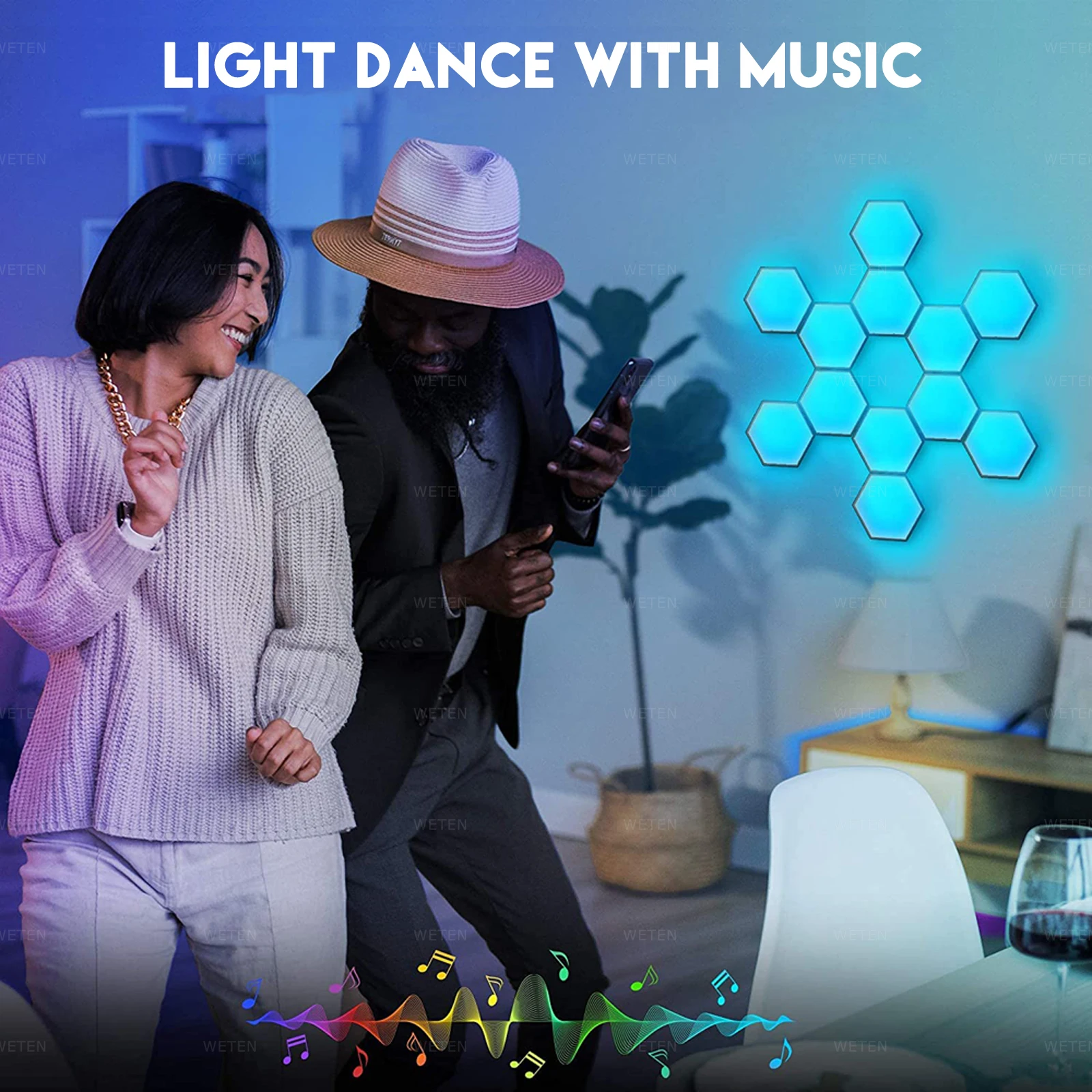 Tuya inteligentne sześciokątne światła LED Wifi Honeycomb Quantum Ambient lampa ścienna gra dekoracja wnętrz muzyka synchronizacja wsparcie Alexa Google strona główna